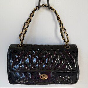 Vintage Patent Quilted Shoulder Bag, Meyers Marked, 1980s Chanel-Style, USA Made